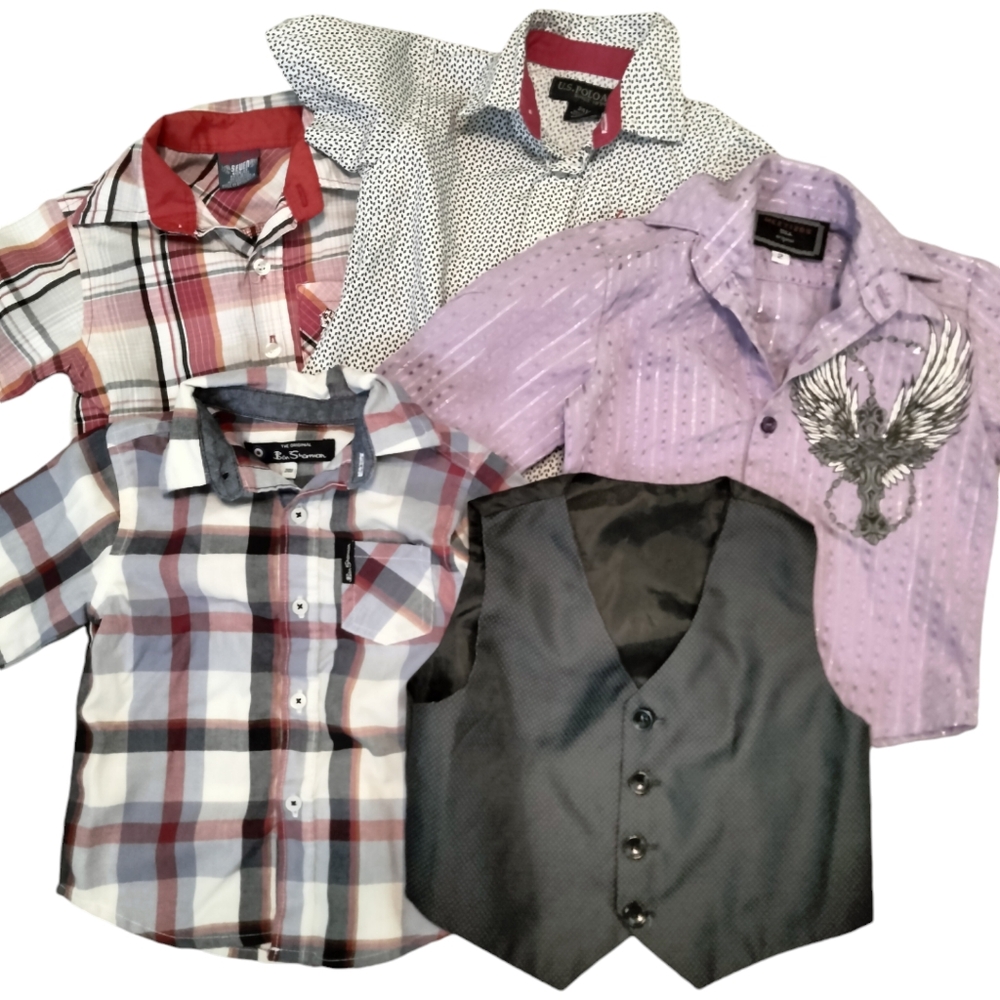 Little Boys Dress Shirts 5 Pieces size 24 Months and 2T